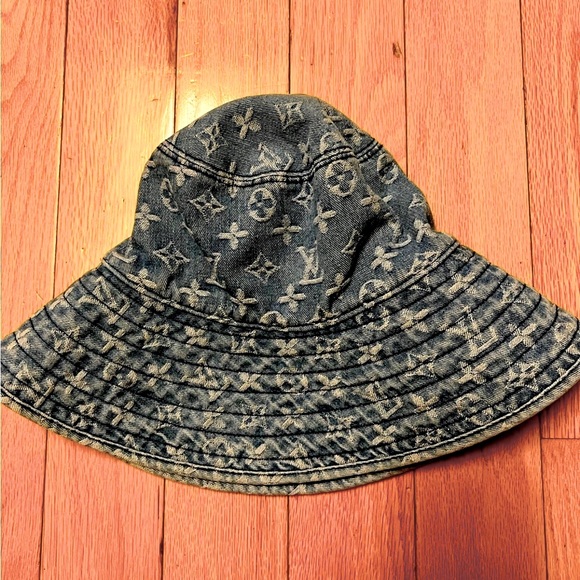 Authentic Louis Vuitton Bucket Denim Hat